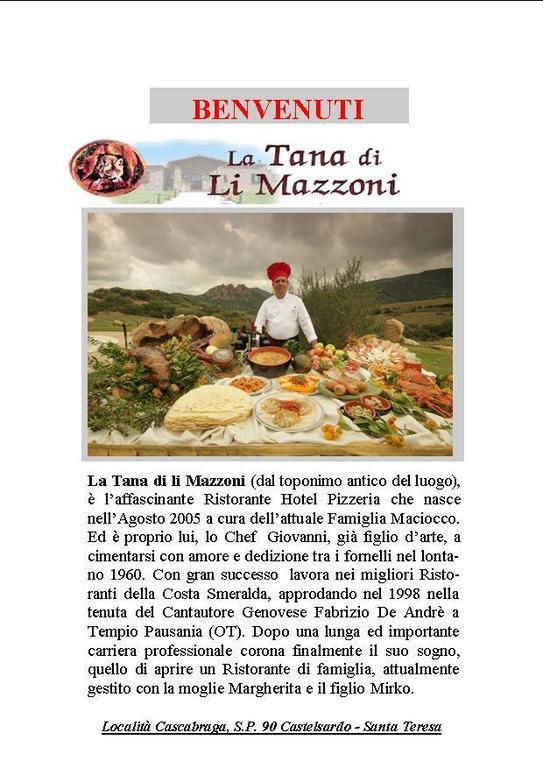 Hotel Ristorante La Tana Di Li Mazzoni Trinità dʼAgultu 外观 照片